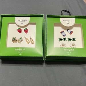 Kate Spade Earrings Set - Strawberry and Floral Designs
